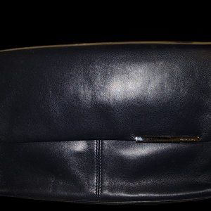 Toscano Navy Leather Shoulder Bag